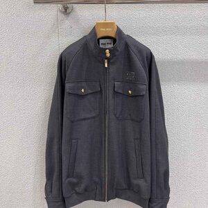 Miu Miu Charcoal Jacket with Gold Details